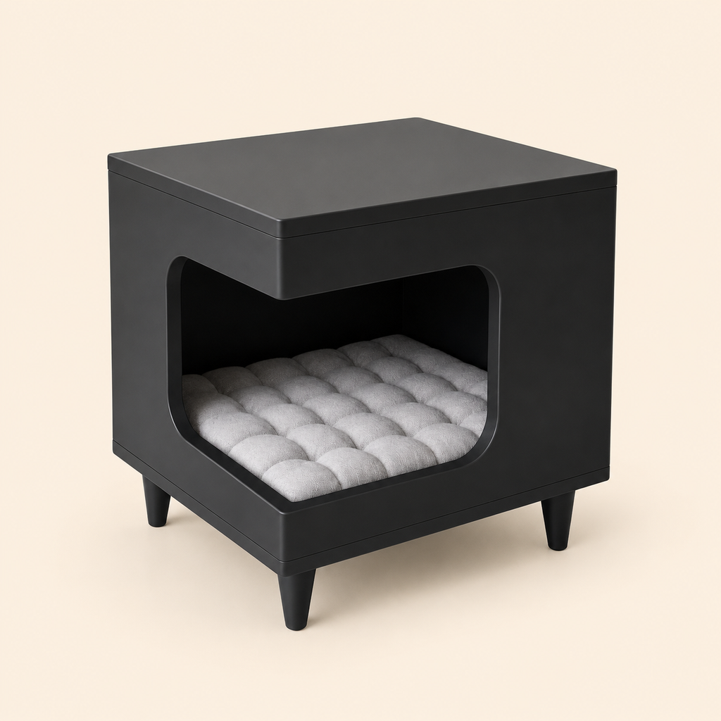 Modern Wooden Pet House Side Table with Cushion