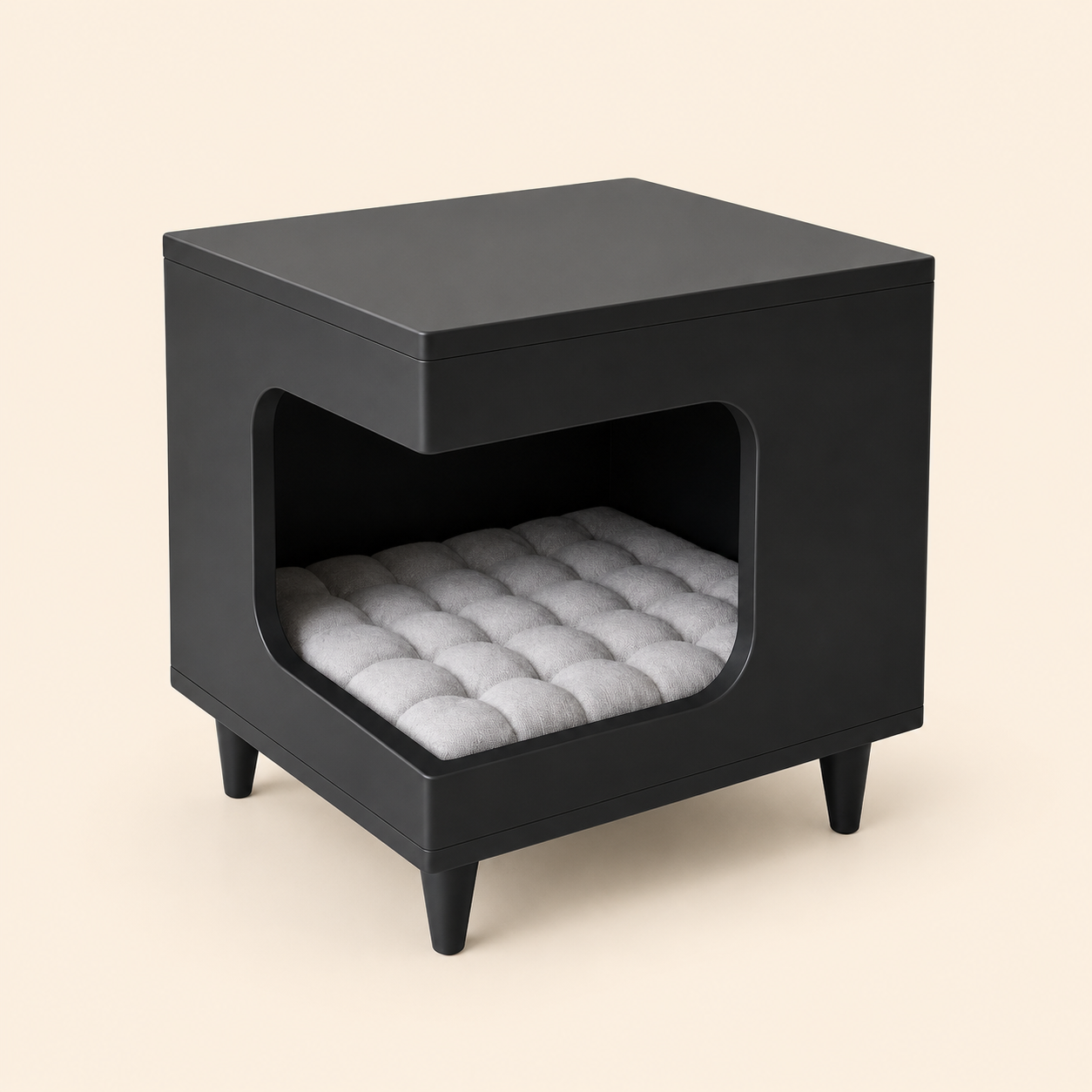 Modern Wooden Pet House Side Table with Cushion