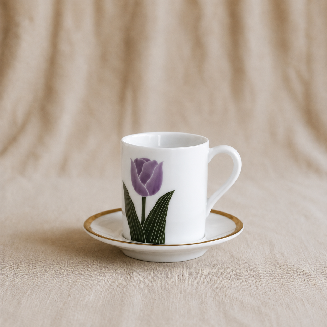Tulip Series Porcelain Espresso Cup & Saucer