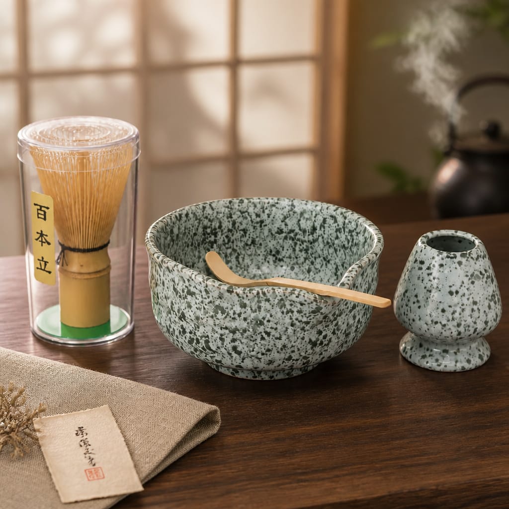 Sage Green Matcha Essentials Set (4 Pieces)
