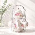 Floral Porcelain Tea Set with Stand