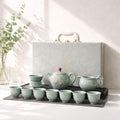 Emerald Crackle Glaze Tea Set