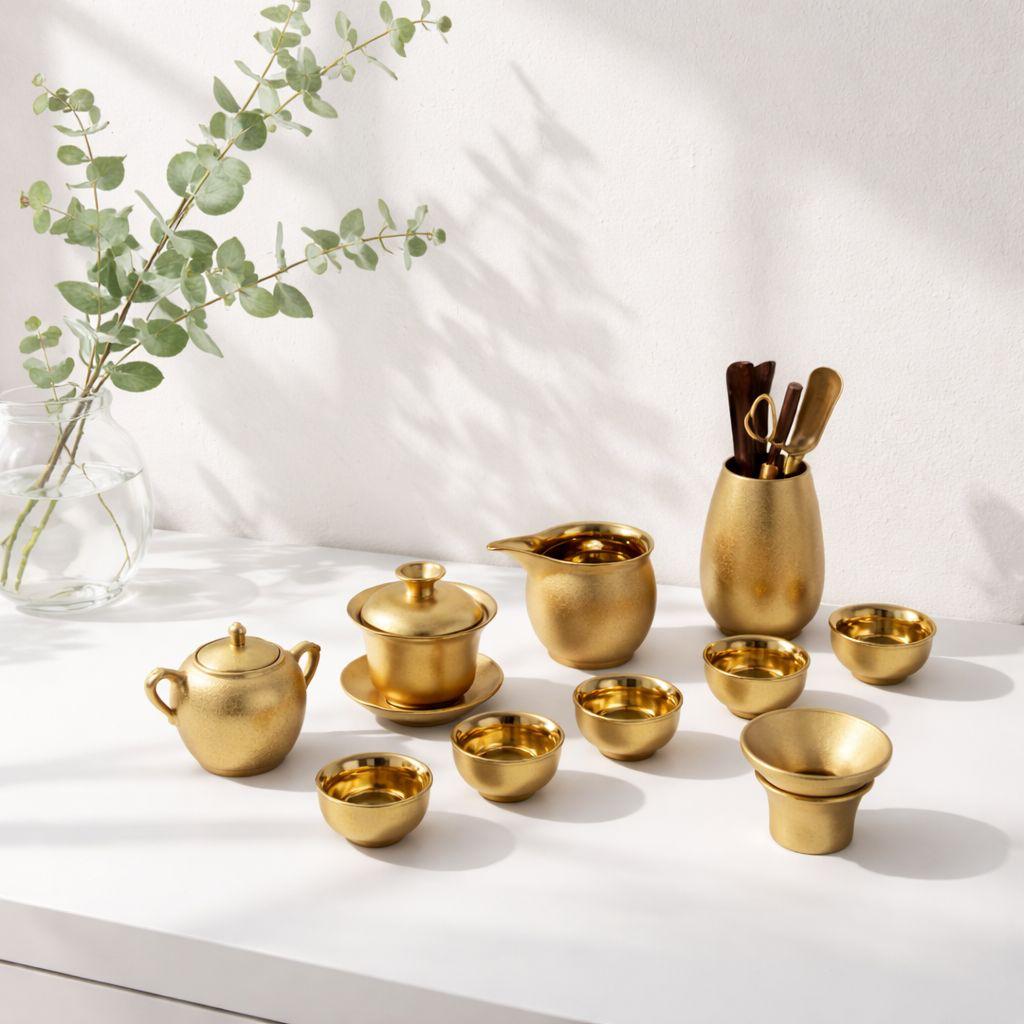Gilded Kung Fu Tea Set
