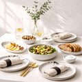 White Matt Splash Dining Set For Two (16 Pieces)