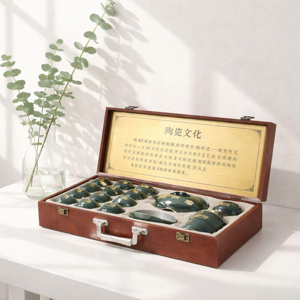 Royal Jade Glaze Tea Set (13 Pcs)