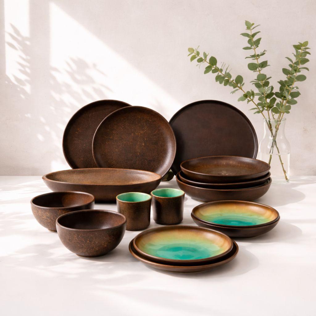 Terra Verde Stoneware Dining Set for two (20 Pieces)