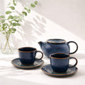 Midnight Blue Stoneware Tea Set For two (5 Pcs)