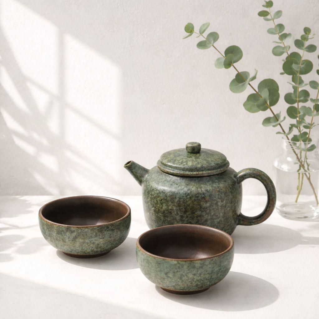 Tea Pot & 2 Cup Set