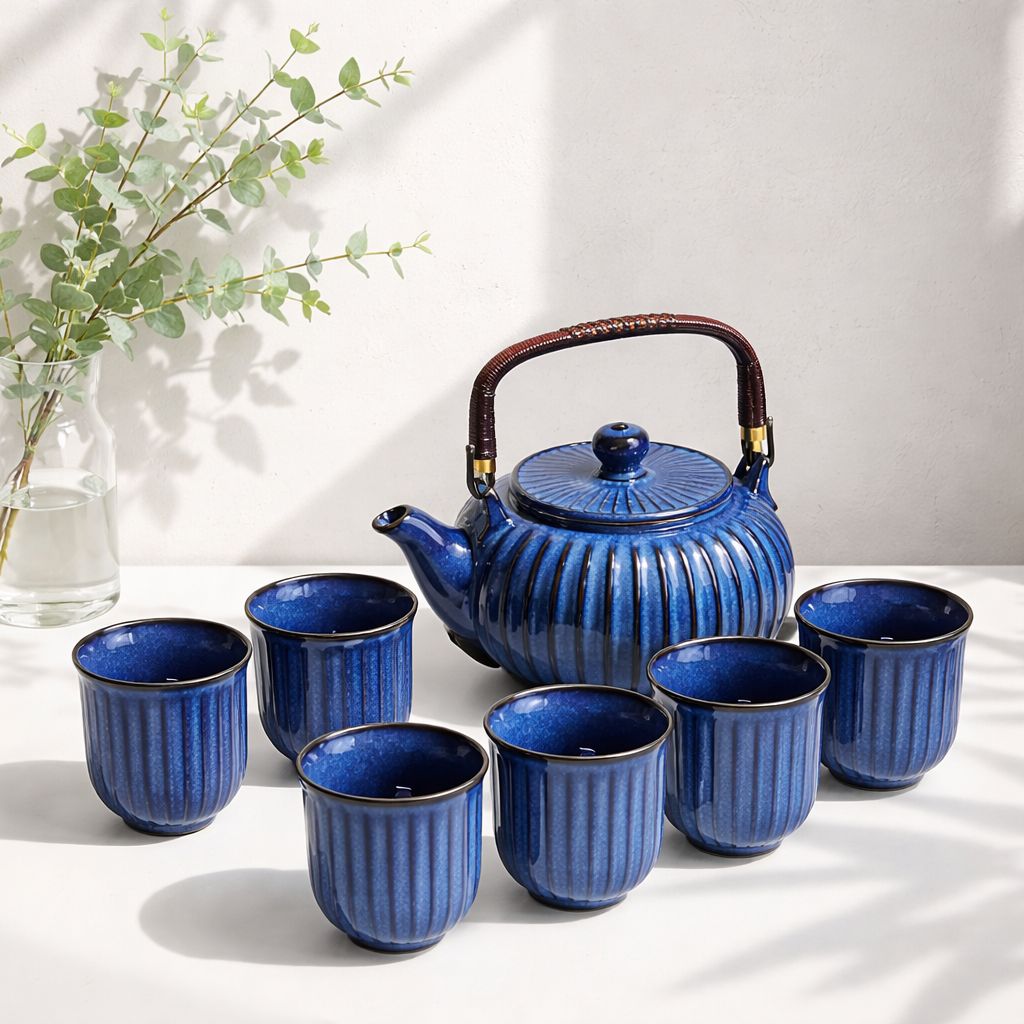 Flowing Blue Ceramic Tea Set