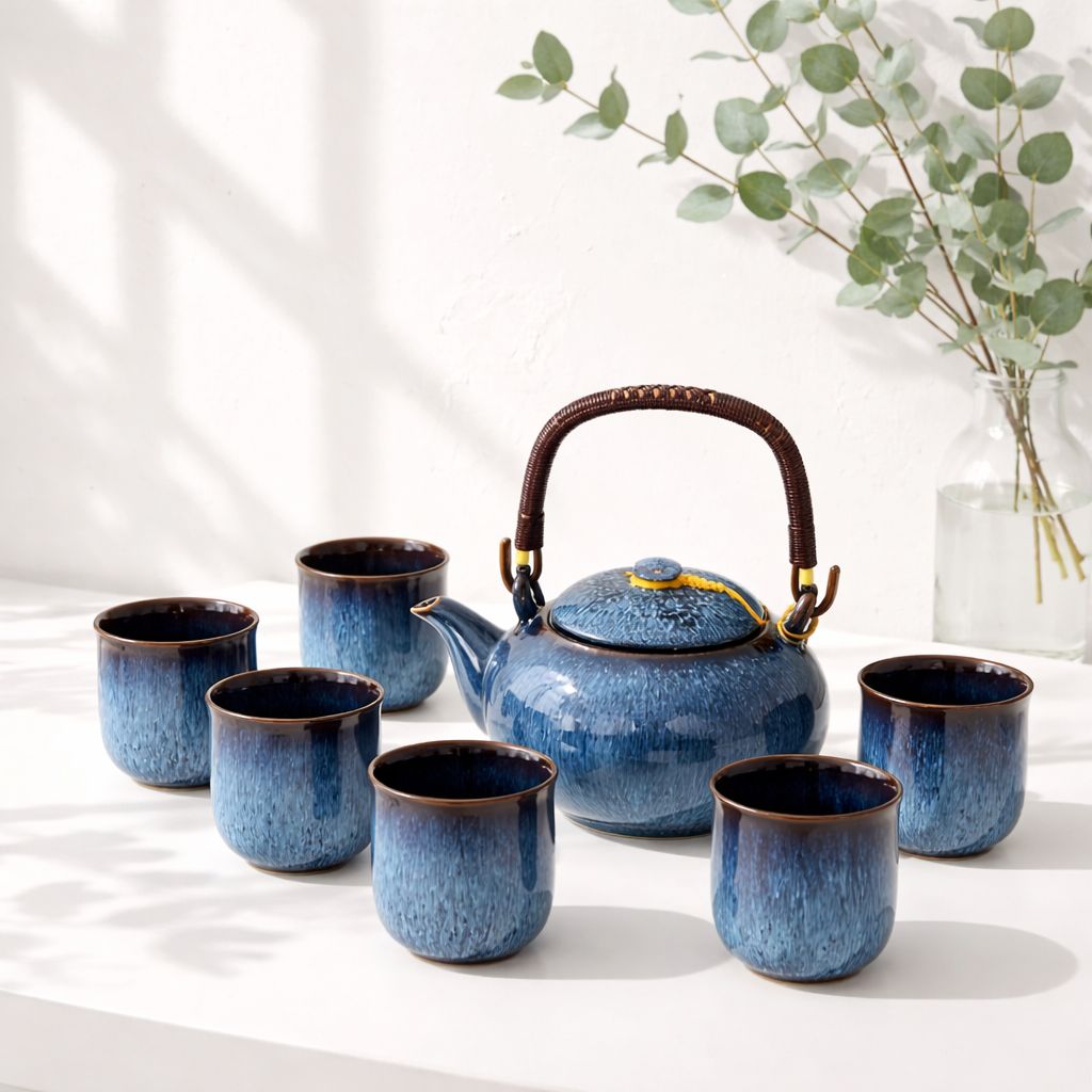 Kiln-Glazed Porcelain Tea Set