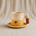 Desert Dune Espresso Cup with Wooden Handle