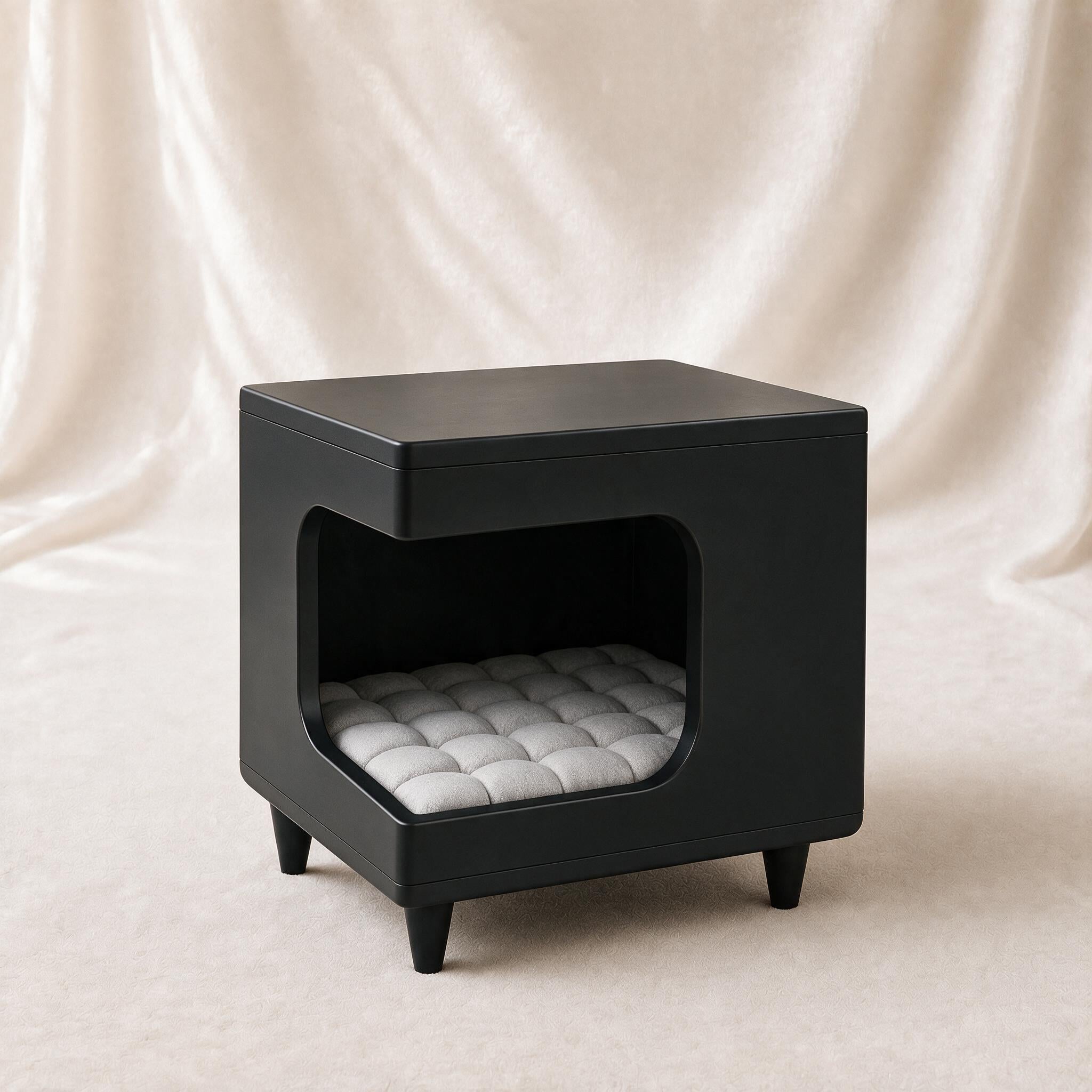 Modern Wooden Pet House Side Table with Cushion
