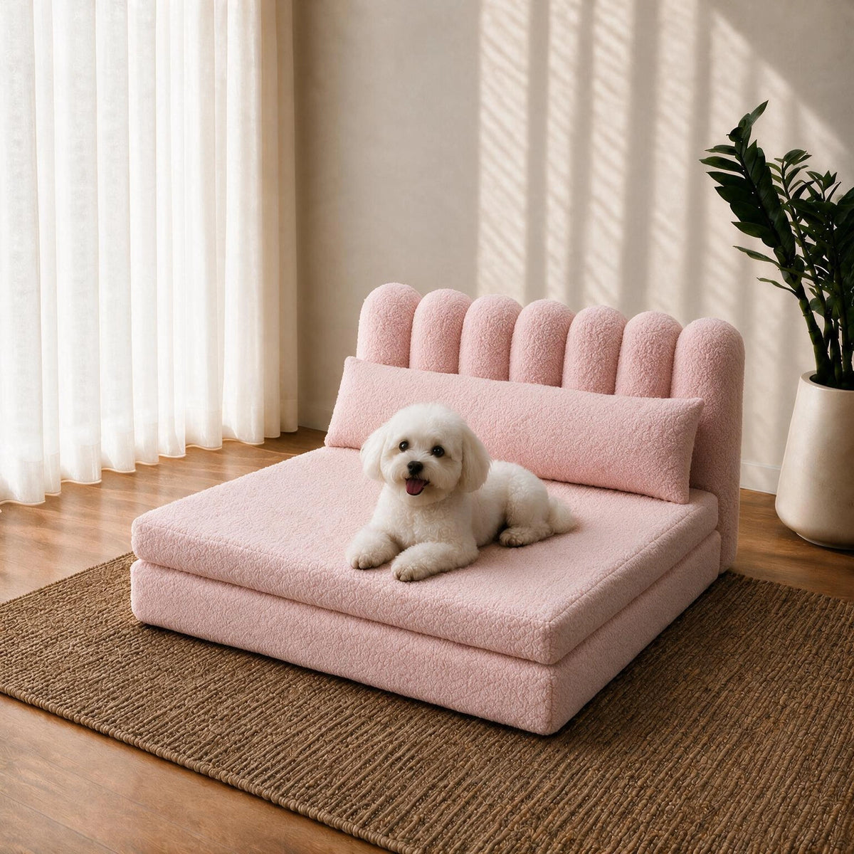 PetalCloud Boucle Pet Sofa Bed
