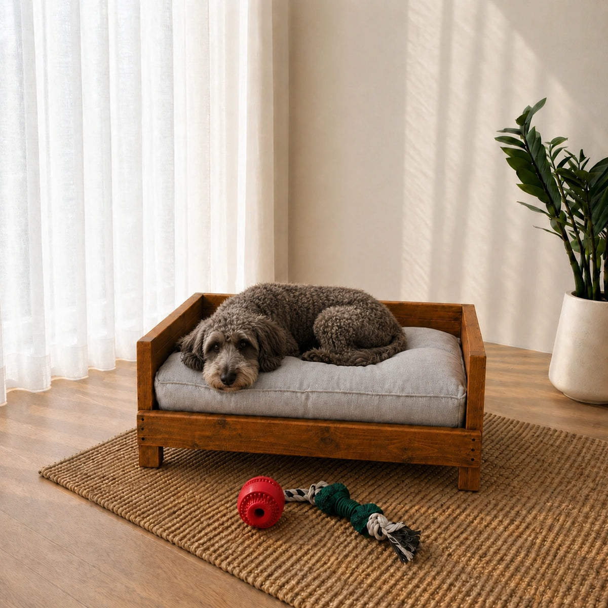 Rustic Wooden Pet Bed