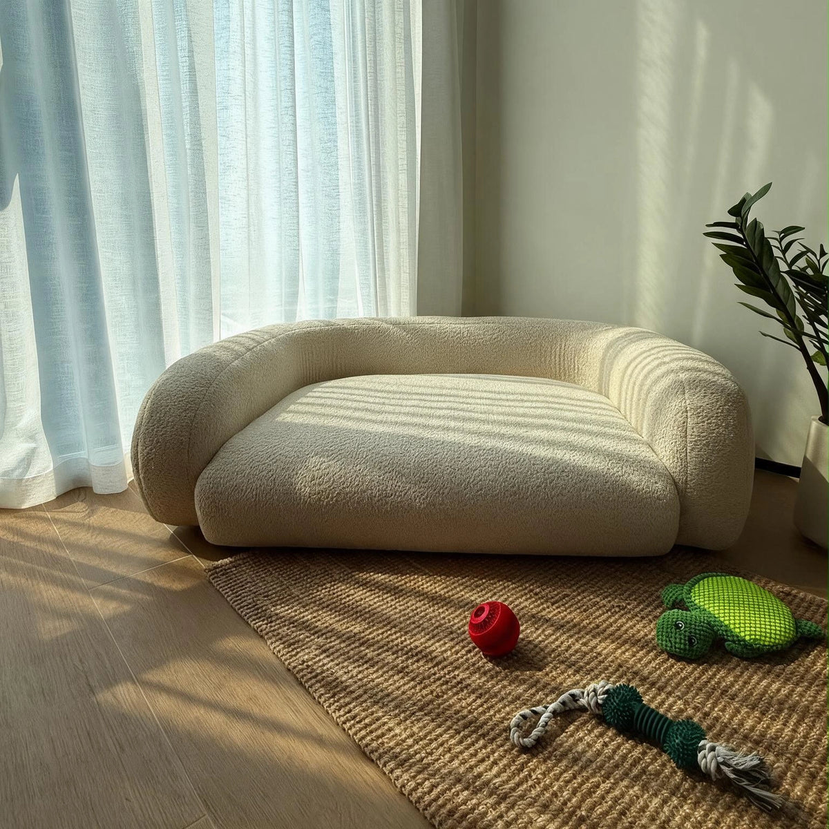 Luxury Boucle Dog Sofa Bed