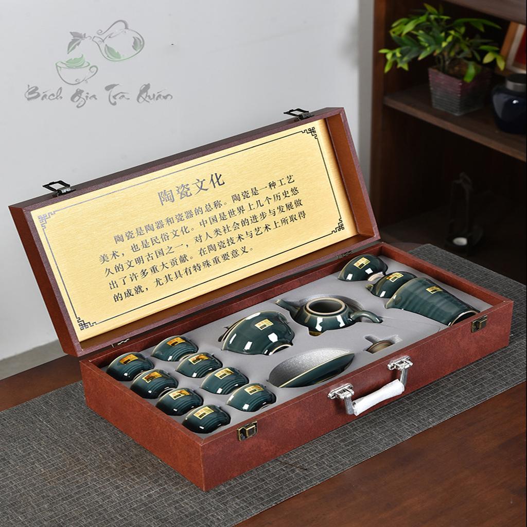 Royal Jade Glaze Tea Set - 13 Pieces